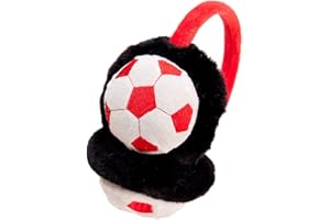 ILUFAM Kids Football Soccer Earmuffs Boys Girls Cartoon Winter Warm Earmuffs Fluffy Plush Ear Muff Ear Warmers