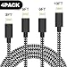 Produktbild TNSO Phone ladekabel, 4 Pack [1/2/2/3M] Nylon Lightning Kabel[MFi Zertifiziert] für iPhone X 8/8 Plus 7/7 Plus 6S/6S Plus 6/6 Plus 5S 5C 5,Pad Air/Air 2,Pad Mini 2/3/4Schwarz und weiß