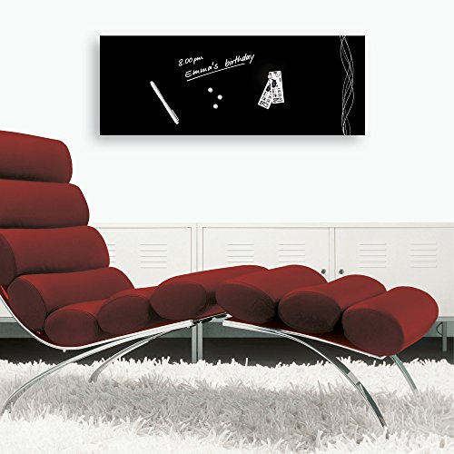 Eurographics MB+DF2166 Swirly Lines Luxury 30×80 Magnettafel, Glas, Schwarz, 80 x 30 x 2 cm - 2