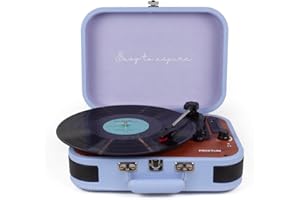 PRIXTON VC600 - Platine Vinyle Tourne-Disque Vintage, Lecteur de vinyles et de Musique Via Bluetooth et USB, 2 Haut-parleurs intégrés, Design Mallette, Couleur Lilas