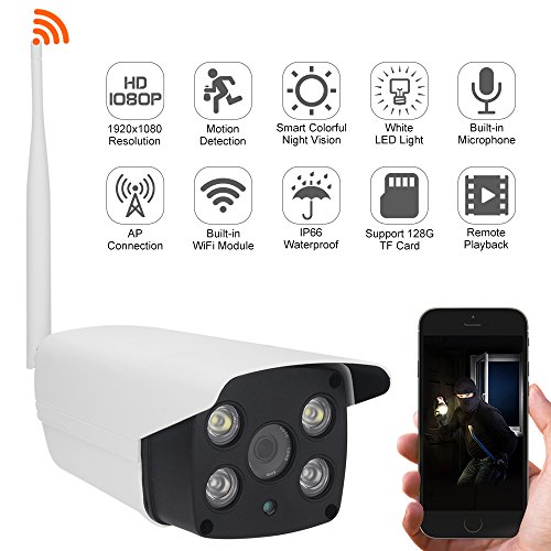Preisvergleich Produktbild DIDseth Überwachungskamera 1080P HD WLAN IP Kamera Außenkamera Funkkamera Netzwerk Videokamera Sicherheitskamera LAN 15m Infrarot Nachtsicht Bewegungserkennung Dual Weiße Licht Beleuchtung IP66