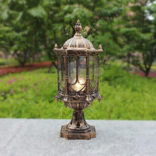 TMKOO Outdoor lamp stud head lamp European wall lamp wall wall square outdoor door pillar garden garden lamp [Energy Class A++] ( Color : Brass , Size : 200*420mm )