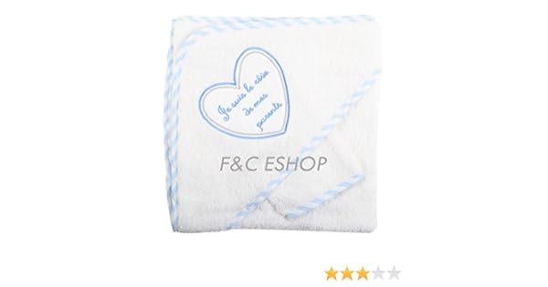 Blanc Bleu Bebe Garcon Sortie De Bain Je Suis Le Reve De Mes Parents Avec Gant Bebe Puericulture Le Bain