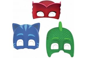 ALMACENESADAN 3087; 6 caretas infantiles PJ MASKS ENTERTAINMENT ONE; ideal para fiestas y cumpleaños