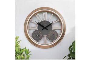 SGPUK Smart Garden Products 5160099 Outside In Exeter Wall Clock & Thermometer 15", Rose Gold