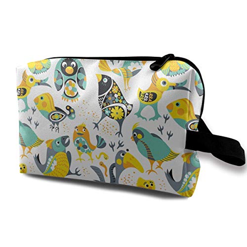 Birds Pattern Magic Makeup Bag Lazy Cosmetic Bag Portanle Travel Handbag