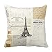 Produktbild Kaixin J Vintage Paris French Ephemera Decoration Pillow Case Cushion Cover 18 inch