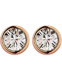 Dyrberg/Kern – Pendientes de mujer parcialmente Icons Thelma RG latón con cristal transparente – 334802 Princess