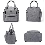 BRINCH Baby Wickeltasche mit wasserdichter Wickelunterlage, Mehrzweck Reise Wickelrucksack Baby Wickelhenkeltasche einschließlich Isolierte Beutel, Baby Windel Tagetasche inklusive Kinderwagenbefestigungen - 2