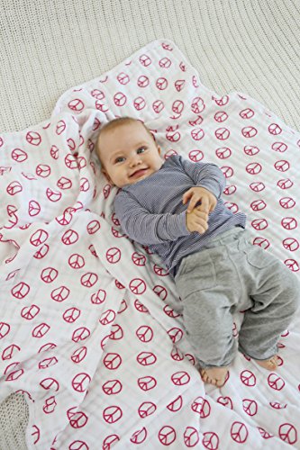 Lässig Cozy Blanket XL (120x120cm) Krabbel- und Spieldecke Schmusedecke aus 100% Musin Baumwolle, ist atmungsaktiv weich kuschelig und flauschig, Little King & Queen boys - 3