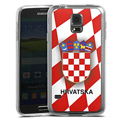 Samsung Galaxy S5 Silikon Hülle Case Schutzhülle Kroatien EM Trikot Fußball Europameisterschaft