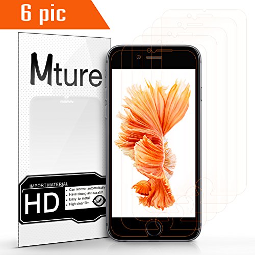 6-pack iPhone 6s Schutzfolie Mture Displayschutz für iPhone 6 / 6s 4.7 Transparent Schutzfolie Screen Protector Ultra Klar Film Stressfreie, Blasenfreie Installation, Anti-Fingerabdruck High Definition LCD Displayschutzfolie (HD Clear) - 2