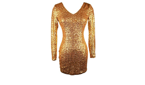 Sequin Holiday Dress Gold 
