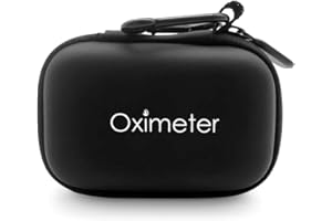 HUIOP Boîtier de rangement pour oxymètre Étui de voyage pour oxymètre de pouls résistant à l'eau Pochette de transport en EVA dur pour oxymètre de pouls du bout des doigts