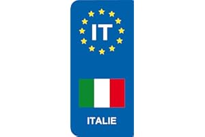 SAFIRMES 2 Stickers Style immatriculation Drapeau Italie IT