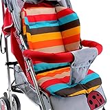 Universal Kinderwagen Sitzauflage, Buggy Auflage Regenbogen - 2