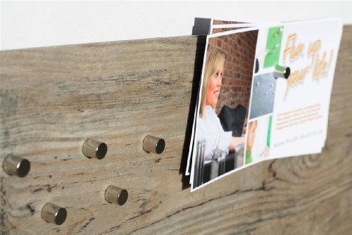 Magnetpinnwand in Holz-Optik: Eiche „Silverwood – holzig und grau“, Pinwand aus Vinyl mit Stahl-Rückseite, 100cm x 22,5cm - 2