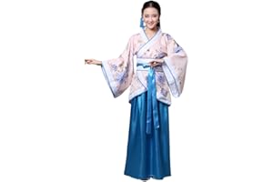 Xingsiyue Chinesisch Uralt Traditionell Hanfu Kostüm Bühnenperformance Tang Anzug Tanzkleid für Damen (Blau,42)