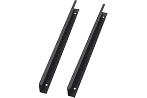 JIAOLUN123 2 Stück Versteckter Schrankgriff Möbelgriffe Schwarz Aluminium Türklinken Modernes Küchengriffe Türgriff Schubladengriff Knöpfe für Kleiderschrank,Schlafzimmer,Badezimmer (Total length 300mm)