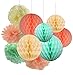 Price comparison product image Furuix Mint Green Peach Cream TIssue Paper Honeycomb Balls Tissue Paper Pom Pom Paper Decorations Hanging for Baby Shower Bridal Shower Birthday Decor Wedding Decor Party Decor Wall Hanging Decoration Mint Green Decor