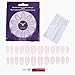 Ejiubas Pink Color Matte & Glossy Stiletto Shape Full Cover False Nail Tips - Pack of 24 Pcs with Nail Glue