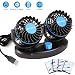 Produktbild EXCOUP USB Ventilator USB-Ventilatoren mit 2 Geschwindigkeiten, Einstellbarer Mini Auto Ventilator, Tischventilator Gleichstrom 5V Doppelkopf Rota-Tisch Geräuscharm
