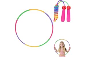 Uoimky Hula Hoop Enfants avec Corde à Sauter, 8 Sections Ensemble Cerceau Hula Hoop Fitness Corde à Sauter Réglable Cerceau pour Enfants pour la Danse et Les activités de Fitness