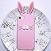 Produktbild DREAMBAB Handyhülle Kreativitäts 3D Karikatur Netter Ohr Kaninchen Silikon Telefon Kasten Für iPhone X 8 7 6 6S Plus 5 S Se Fall Katze Bart Weicher Gummibelag, Rosa, Für iPhone 6
