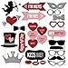 Produktbild 27pcs Photo Booth Requisiten Henne Schnurrbart auf Stick Romantische Hochzeit Party