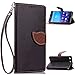 Produktbild Sony Xperia M5 Lederoptik PU Leder Hülle (Frei 2 in 1 Ball Touch Pen) CaseHome Nature Blatt Etui Magnetverschluss Stil PU-Leder Brieftasche [Standfunktion] Deckel Klapptasche Schale Flip Foliant Schützende Haut Hüllen Mit Wallet Kartenfach Magnetverschluss Standfunktion Handytasche Taljereep Lanyard Strap Tragen Folio Tasche Schutzhülle(Schwarz Color)