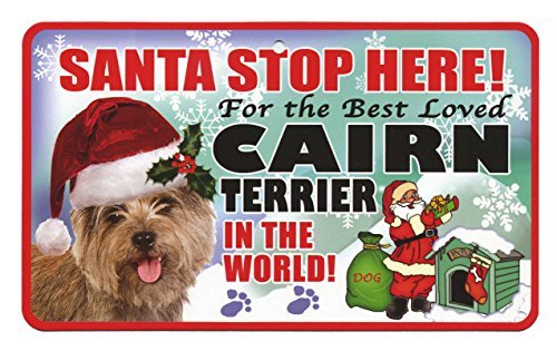Santa Stop Here Pet Sign - Cairn Terrier by Instant Gifts Pet Santa Signs