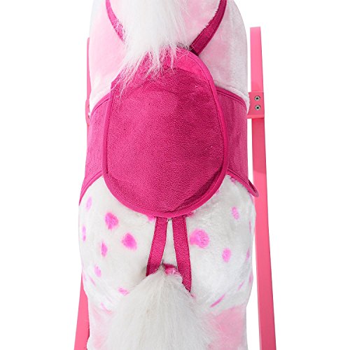 Homcom® Schaukelpferd Kinder Schaukeltier Plüsch Schaukel Pferd Baby Schaukelspielzeug Geschenk für Kinder - 5