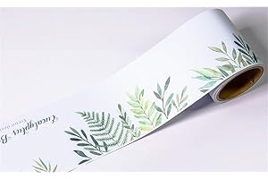 DOSTEAR Friso Para Pared Cenefas Adhesivas BañO Cocina de Papel Para Paredes 3d Infantiles Decorativas Pintado Cocina Vinilo Autoadhesivo Impermeable Plantas verdes 12 X 600cm