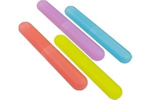 sukevitor 4 Pcs Toothbrush Case Travel Cover, Plastic Toothbrush Case, Portable Toothbrush Holder Toothbrush Cover Storage for Daily Travel
