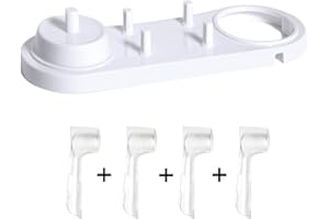 Nincha - Soporte para cepillo de dientes eléctrico con soporte para cepillo de dientes eléctrico + 4 protectores de cabezales de cepillo de dientes para Oral-B