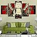 Produktbild mmwin Buddhistisches wandbild Leinwandbilder Wandkunst Wohnkultur Rahmen Wohnzimmer HD Drucke Poster 5 Stücke Grün Aurora Borealis Lake Hill Nacht Malerei 40x60 40x80 40x100 cm