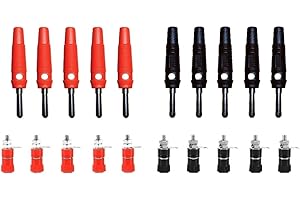 ATEC BY CARBONI CHRISTIAN ATEC - Kit Connettori per Pannello Laboratorio di Elettronica - Jack a Banana 4mm (Maschio) e Boccole per Jack a Banana 4mm (Femmina) (Kit 3)