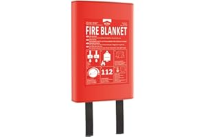 ELRO FB1300 Manta ignífuga 1.20m x 1.20m - Tapa Dura, Rojo, 1,2m x 1,2m