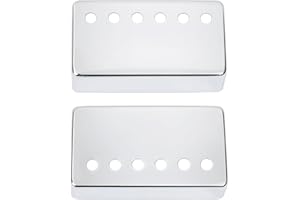 Banworks Housses de micro Humbucker en métal Housses de micro Humbucker pour guitare électrique 52 mm (2-3/64 pouces) Housses de micro Humbucker pour chevalet de Lot de 2 JT/SYQG-03 Chrome