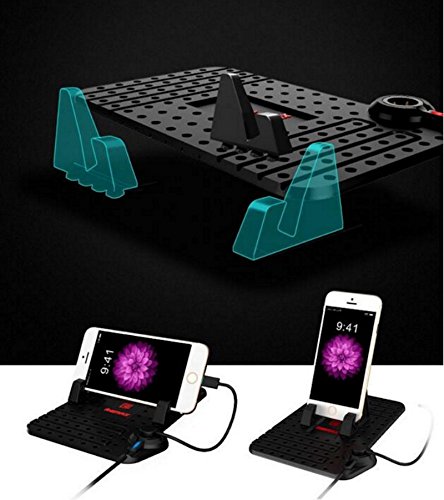 KRS - RE Universal KFZ Halterung Rutschsicher Smartphone Handy Telefon Halter Gummi Auto Handyhalterung fÃ¼r iPhone Samsung,Remax Handy KFZ Halterung Adjustable DIY Anti-Slip StÃ¤nder Mit Ladefunktion iPhone 5 5s 5se 6 6s 7 7+ Android Phone Universal Handyhalter fÃ¼r HTC One,Motorola,Sony Xperia,andere Smartphones Silikon Handyhalterung Antirutschmatte