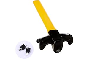 BnaFortna Serrure de Volant Anti-vol Universelle Serrure de Volant en Forme de T Serrure de Volant de Voiture, Auto Antivol de Volant,Canne Antivol Voiture Volant,Serrure de Volant Rotatif