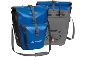 VAUDE Aqua Back Plus – Alforjas para bicicleta – Juego de 2 bolsas para bici adaptables a la carga e impermeables – Par de portabultos para rueda trasera