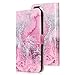 Produktbild KunyFond Hülle für iPhone 7 Plus,iPhone 7 Plus Schutzhülle Brieftasche im BookStyle,Kreative Retro Schön PU Leder Hülle Tasche für iPhone 7 Plus Malerei Marmor Muster Flip Handytasche Kunstleder Lederhülle Folio PU Leather Wallet Case Klapp Cover Schutz Etui Schale Schutzhülle Bumper Dünn TPU Back Rückseite Tasche Ständer Etui mit Standfunktion Karteneinschub und Magnetverschluß Anti-Scratch Shell Etui Pouch Flip Case Cover für Apple iPhone 7 Plus 5.5" (Rosa Meerwasser)