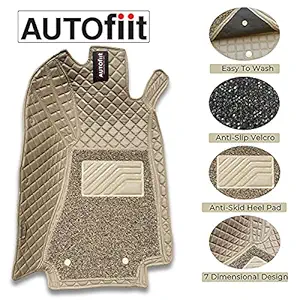 AUTOFIIT 7D Beige Car Mat for Vento