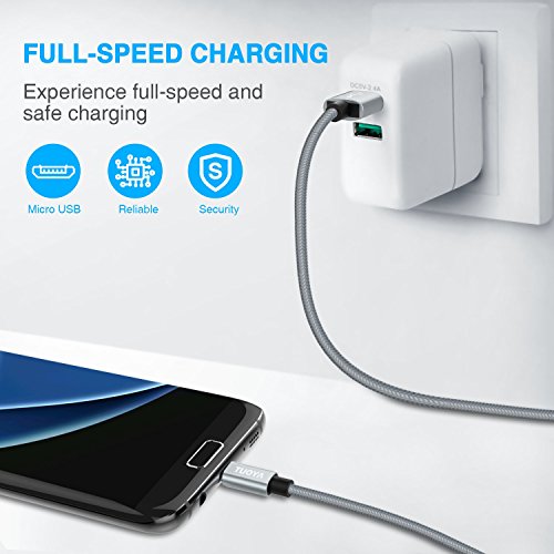 Cavo Micro USB, TUOYA [3 Pezzi, 1m 1.5m 2m] Cavetto Caricatore Android in Nylon Intrecciato Cavo USB Micro USB Carica Rapida - Trasferimento Dati e Ricarica per Samsung Galaxy, Huawei, Xiaomi, Nexus, Sony, Kindle, Echo Dot