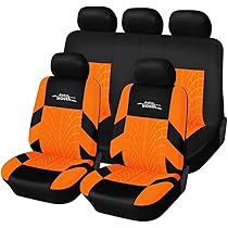 JNNJ 9-delige Set Klassieke Autostoelhoezen - Patchwork Design, Zwart Met Kleuraccenten, Universele Pasvorm Voor 5-zitters