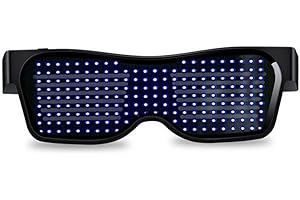 Yuehuamech Led Glasses Light Up Glasses In Dark Flashing Led Sunglasses Luminous Glasses Cool Customizable Glasses for Nightclub Birthday Party Stage Festival Halloween Concert