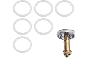 BRAMBLECO 6PCS Transparent Rubber Sink Plug Seals - O-Ring Gasket for Basin Waste - Pop Up Plug Washer Replacement - Flexible Drain Valve Seal