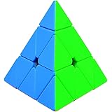 TOYESS Pyramide Cube 3x3 Stickerless, Triangle Cube 3x3x3 Pyraminx Speed Cube pour Garcon & Fille Cadeau de Vacances (sans Au