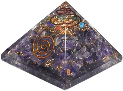 Real Gemstone Fine Quality Pyramids Metaphysical Orgonite Pyramids (65-75 mm, Amethyst)